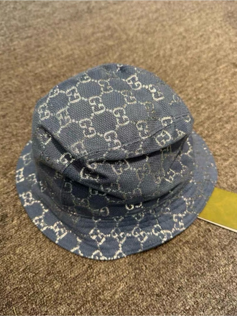 Gucci Navy Monogram Denim Bucket Hat
